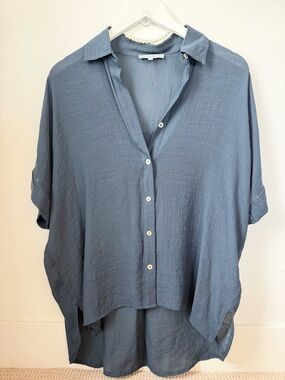 Button-Down Shirt in Slate Blue